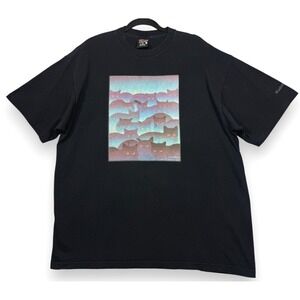 Vintage 1987 Sherry Vintson Smoky Mountain Cats T Shirt Mens XL Black USA 90s